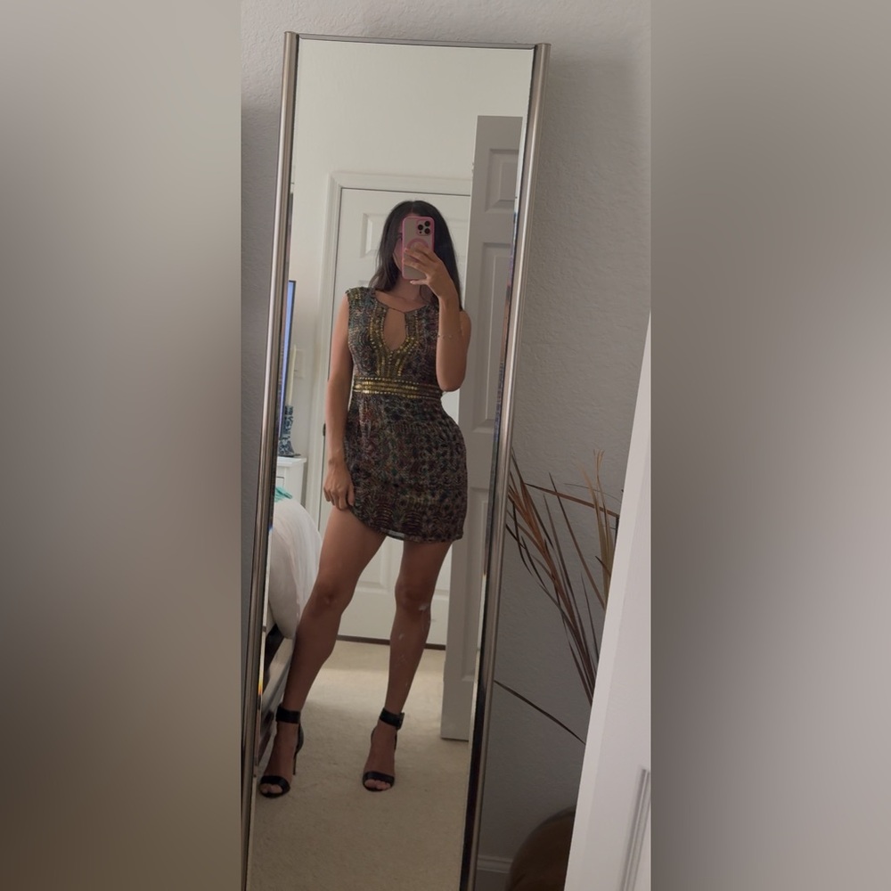 Nanette Lepore 100% silk mini dress.